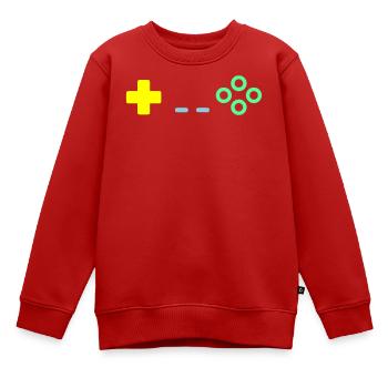 Gaming Controller Buttons Retro Vektor - Kinder Premium Organic Sweatshirt - Rot - Vorne - AI Model Kid Female (0cm)