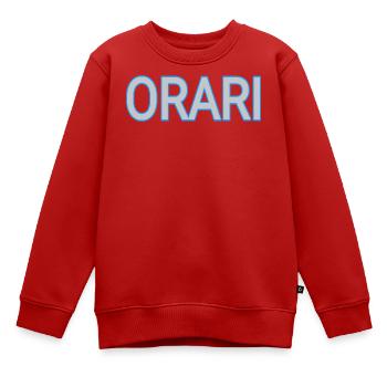 Orani text - Kinder Premium Organic Sweatshirt - Rot - Vorne - AI Model Kid Female (0cm)