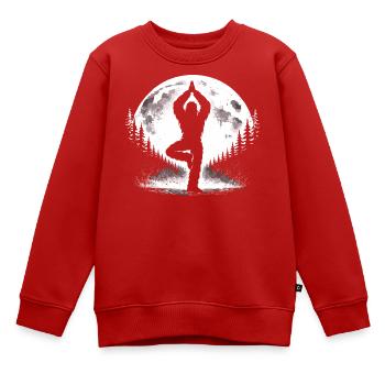 Bigfoot Yoga Pose - Kinder Premium Organic Sweatshirt - Rot - Vorne - AI Model Kid Female (0cm)