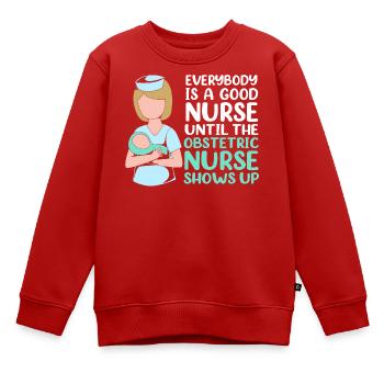 Hôpital de grossesse infirmier - Sweat Premium enfant bio - rouge - Devant - AI Model Kid Female (0cm)