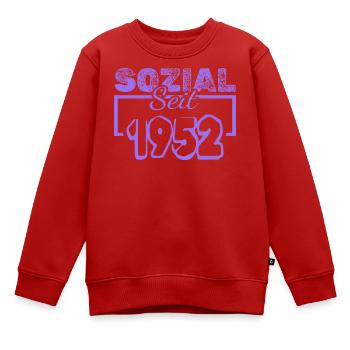Sozial 1952 - Kinder Premium Organic Sweatshirt - Rot - Vorne - AI Model Kid Female (0cm)