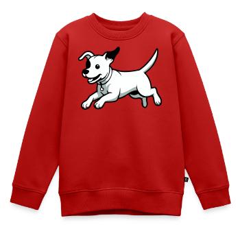 Verspielter Hund-Cartoon - Kinder Premium Organic Sweatshirt - Rot - Vorne - AI Model Kid Female (0cm)