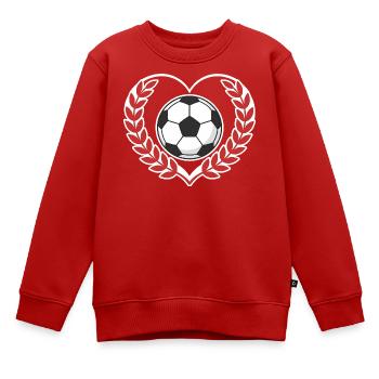 Herzball mit Lorbeerkranz - Kinder Premium Organic Sweatshirt - Rot - Vorne - AI Model Kid Female (0cm)