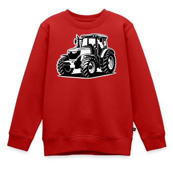 Tracteur / Tracteur / Tracteur (2 couleurs) - Sweat Premium enfant bio - rouge - Devant - AI Model Kid Female (0cm)