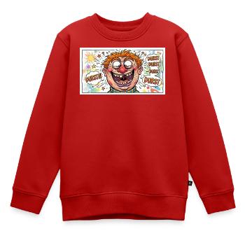 Durst-Karikatur Comicgesicht - Kinder Premium Organic Sweatshirt - Rot - Vorne - AI Model Kid Female (0cm)