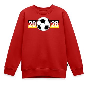 Fußball Banner 2026 - Kinder Premium Organic Sweatshirt - Rot - Vorne - AI Model Kid Female (0cm)