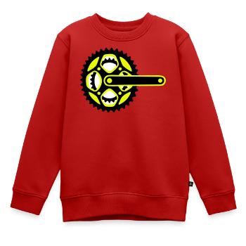 Fahrrad Kettenblatt Icon - Kinder Premium Organic Sweatshirt - Rot - Vorne - AI Model Kid Female (0cm)