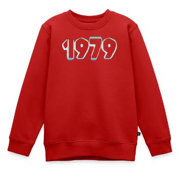 1979 - Kinder Premium Organic Sweatshirt - Rot - Vorne - AI Model Kid Female (0cm)