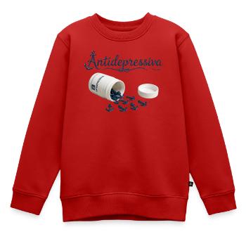 Antidepressive Anker Glitter Logo - Kinder Premium Organic Sweatshirt - Rot - Vorne - AI Model Kid Female (0cm)