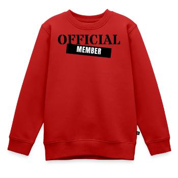 Membre officiel - Épreuve de Mitglied par équipe d’équipage - Sweat Premium enfant bio - rouge - Devant - AI Model Kid Female (0cm)