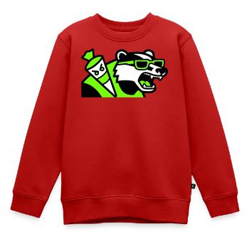 Badger Sac d’école mascotte - Sweat Premium enfant bio - rouge - Devant - AI Model Kid Female (0cm)