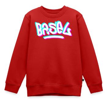 Graffiti de la journée de Bâle - Sweat Premium enfant bio - rouge - Devant - AI Model Kid Female (0cm)