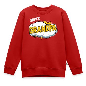 Motif de bande dessinée Super Grandpa - Sweat Premium enfant bio - rouge - Devant - AI Model Kid Female (0cm)