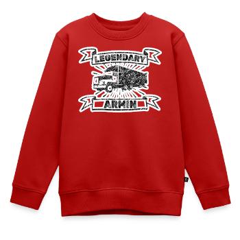 Armin als Brummi - Kinder Premium Organic Sweatshirt - Rot - Vorne - AI Model Kid Female (0cm)