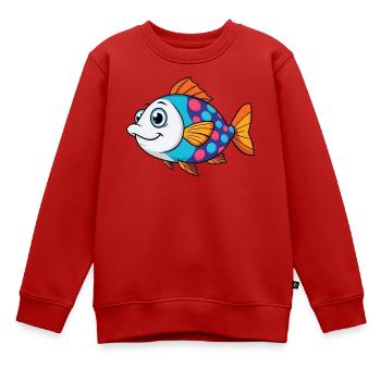 Bunter Tropischer Fisch - Kinder Premium Organic Sweatshirt - Rot - Vorne - AI Model Kid Female (0cm)