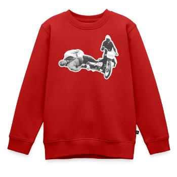 Vintage Sidecar Dare on Retro Bike - Kids Premium Organic Sweatshirt - red - Front - AI Model Kid Female (0cm)