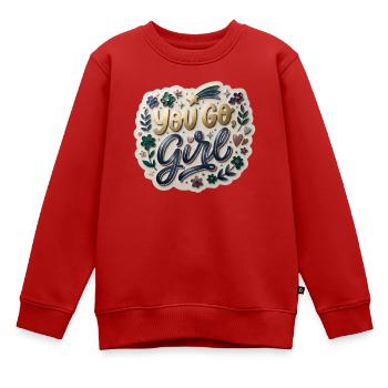 You Go, Girl - Kids Premium Organic Sweatshirt - red - Front - AI Model Kid Female (0cm)