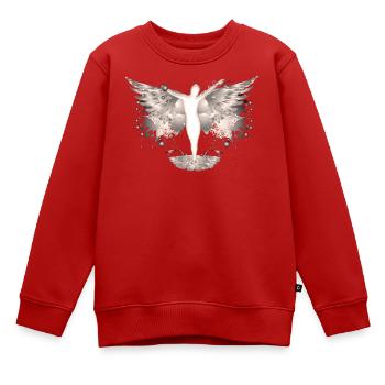 Ange - Sweat Premium enfant bio - rouge - Devant - AI Model Kid Female (0cm)