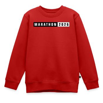 Marathon 2026 - Kinder Premium Organic Sweatshirt - Rot - Vorne - AI Model Kid Female (0cm)