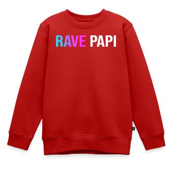 Techno House Electro Festival Hardstyle Rave Dad - Kinder Premium Organic Sweatshirt - Rot - Vorne - AI Model Kid Female (0cm)