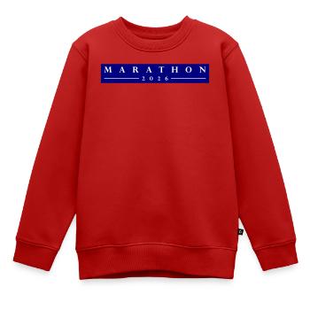 Marathon 2026 - Kinder Premium Organic Sweatshirt - Rot - Vorne - AI Model Kid Female (0cm)