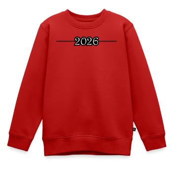 2026 Linie - Kinder Premium Organic Sweatshirt - Rot - Vorne - AI Model Kid Female (0cm)