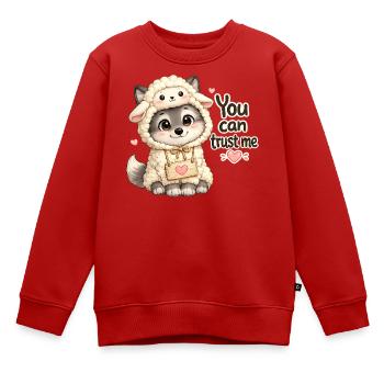 Süßer Wolfswelpe im Schafspelz - Kinder Premium Organic Sweatshirt - Rot - Vorne - AI Model Kid Female (0cm)