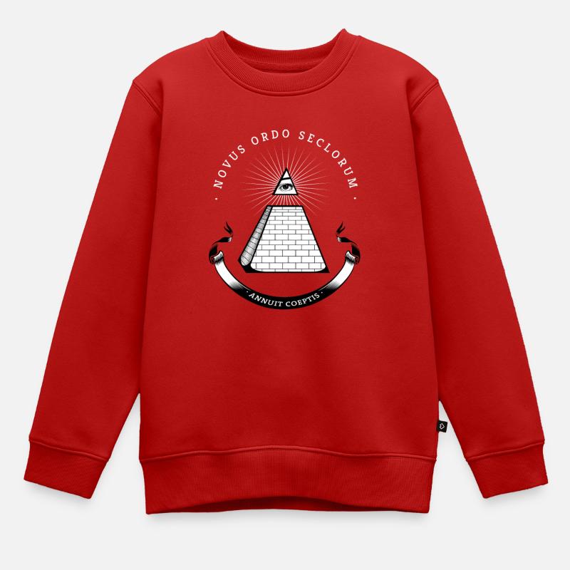 illuminati pyramide illumination secrète ballot fraîche b - Sweat Premium enfant bio - rouge