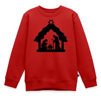 Crèche, figurines crèche, saint famille - Sweat Premium enfant bio - rouge - Devant - AI Model Kid Female (0cm)