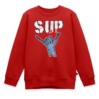 SUP - Kinder Premium Organic Sweatshirt - Rot - Vorne - AI Model Kid Female (0cm)