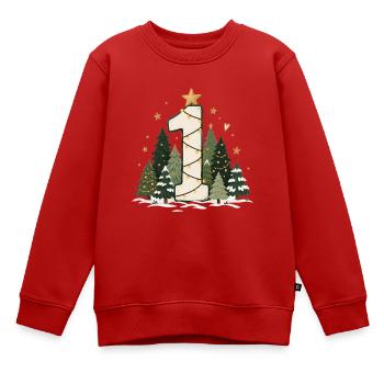 Mein erster Geburtstag - Mein erstes Weihnachten - Kinder Premium Organic Sweatshirt - Rot - Vorne - AI Model Kid Female (0cm)