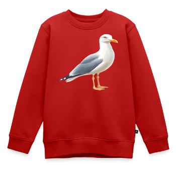 Küstenwolken Möwe - Kinder Premium Organic Sweatshirt - Rot - Vorne - AI Model Kid Female (0cm)