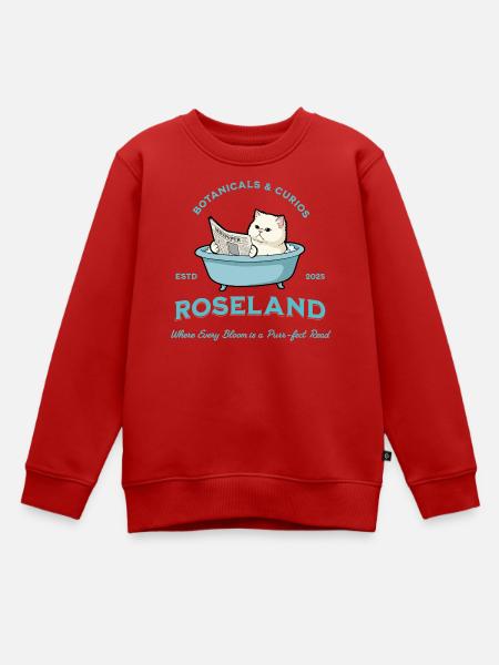 Katzenlehrling im Blumenbad - Kinder Premium Organic Sweatshirt - Rot