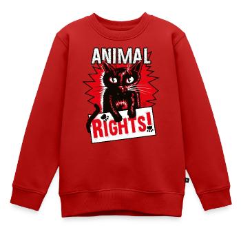 ANIMAL RIGHTS - Kinder Premium Organic Sweatshirt - Rot - Vorne - AI Model Kid Female (0cm)