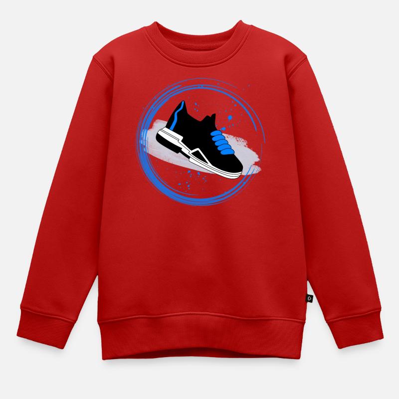 Splash de baskets en cercle - Sweat Premium enfant bio - rouge