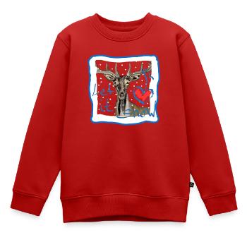 Hirschmotiv let it snow  - Kinder Premium Organic Sweatshirt - Rot - Vorne - AI Model Kid Female (0cm)