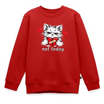 « Chat sinistre avec un bandage en forme de cœur » - Sweat Premium enfant bio - rouge - Devant - AI Model Kid Female (0cm)
