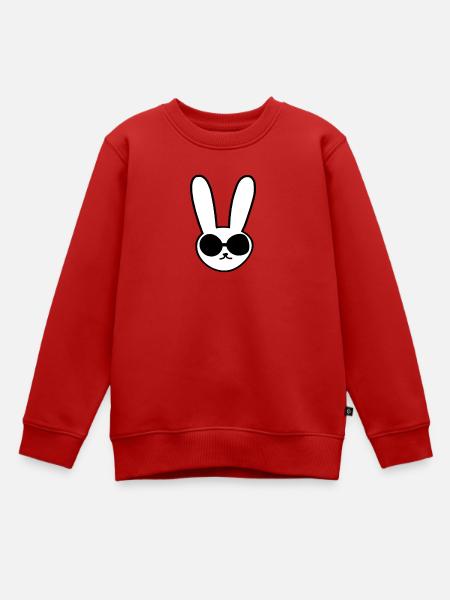 Cooler Hase - Kinder Premium Organic Sweatshirt - Rot