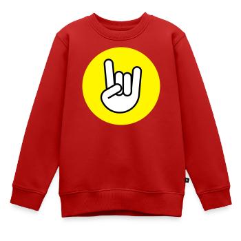 Pommesgabel Kreis gelb - Kinder Premium Organic Sweatshirt - Rot - Vorne - AI Model Kid Female (0cm)