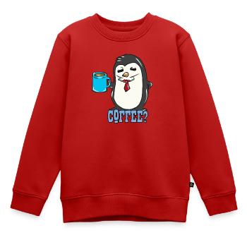 manchot - Sweat Premium enfant bio - rouge - Devant - AI Model Kid Female (0cm)