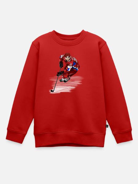 Eishockey - Kinder Premium Organic Sweatshirt - Rot