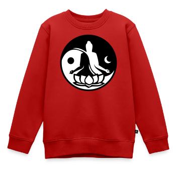 Yin and Yang - Kids Premium Organic Sweatshirt - red - Front - AI Model Kid Female (0cm)