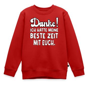 DANKESCHÖN ABSCHIED - Kinder Premium Organic Sweatshirt - Rot - Vorne - AI Model Kid Female (0cm)