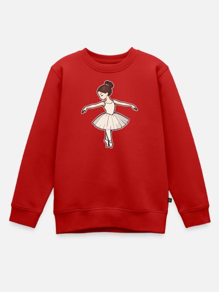 Ballerina - Kinder Premium Organic Sweatshirt - Rot