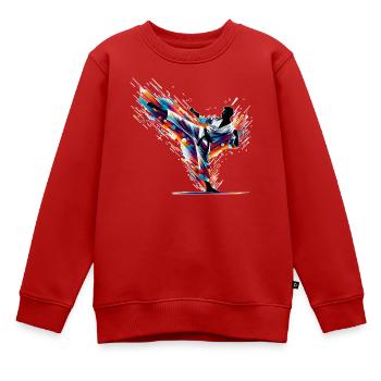 Explosion de karaté - Sweat Premium enfant bio - rouge - Devant - AI Model Kid Female (0cm)