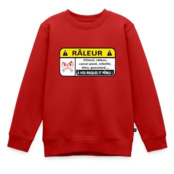 Sich beschwerende Gefahr - Kinder Premium Organic Sweatshirt - Rot - Vorne - AI Model Kid Female (0cm)