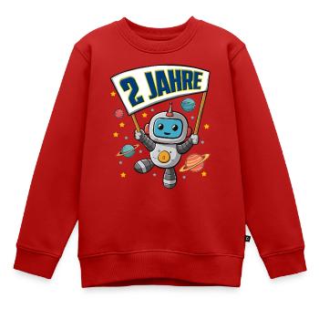 2 Jahre Kleiner Roboter als Astronaut im Weltraum - Kinder Premium Organic Sweatshirt - Rot - Vorne - AI Model Kid Female (0cm)