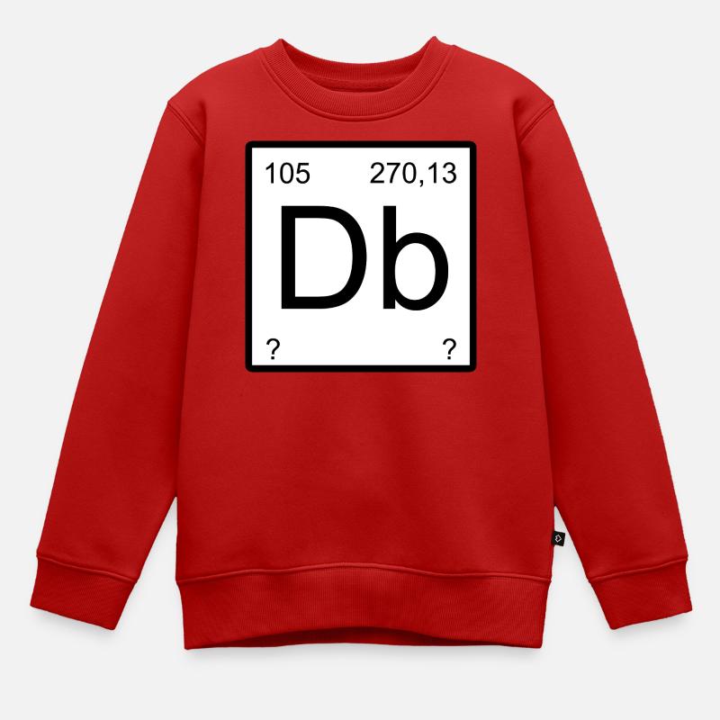 Dubnium Element Typografie - Kinder Premium Organic Sweatshirt - Rot