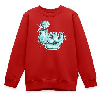 Eisig, ein gezogenes Wort - Kinder Premium Organic Sweatshirt - Rot - Vorne - AI Model Kid Female (0cm)