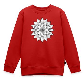 Blumenmandala mit feinen Blütenblättern, Ruhe und Harmonie - Kinder Premium Organic Sweatshirt - Rot - Vorne - AI Model Kid Female (0cm)